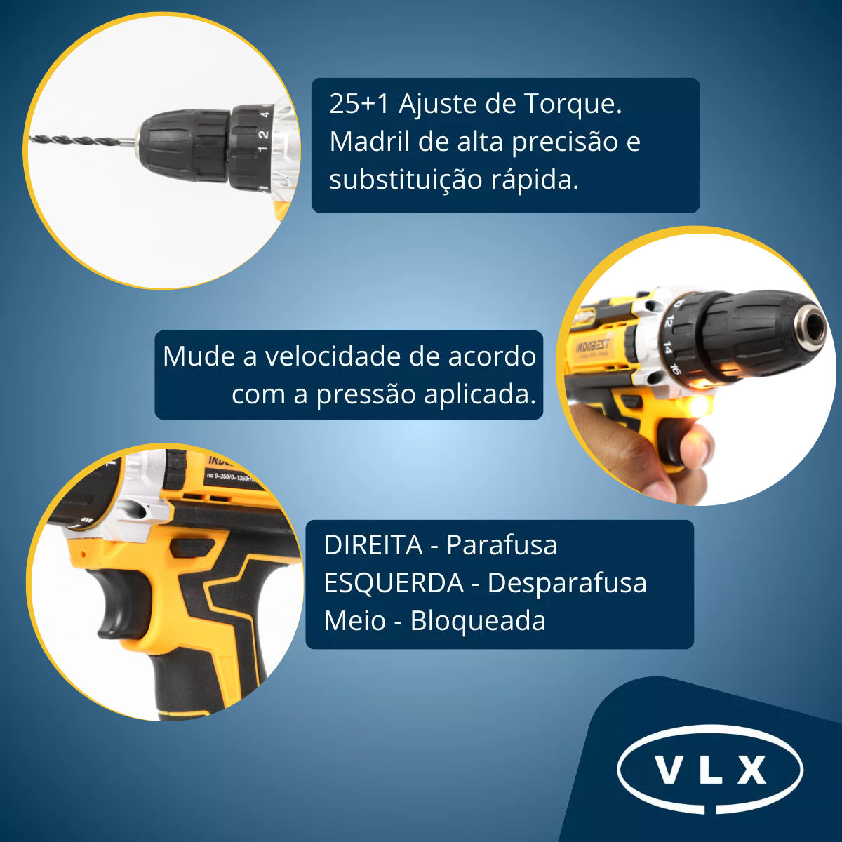 [PROMOÇÃO BLACK FRIDAY] Furadeira e Parafusadeira de Impacto Sem Fio 48V Recarregável, 2 Baterias, Estojo de Armazenamento e 28 Acessórios