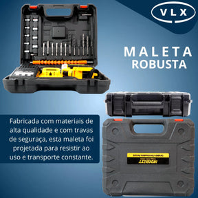 [PROMOÇÃO BLACK FRIDAY] Furadeira e Parafusadeira de Impacto Sem Fio 48V Recarregável, 2 Baterias, Estojo de Armazenamento e 28 Acessórios